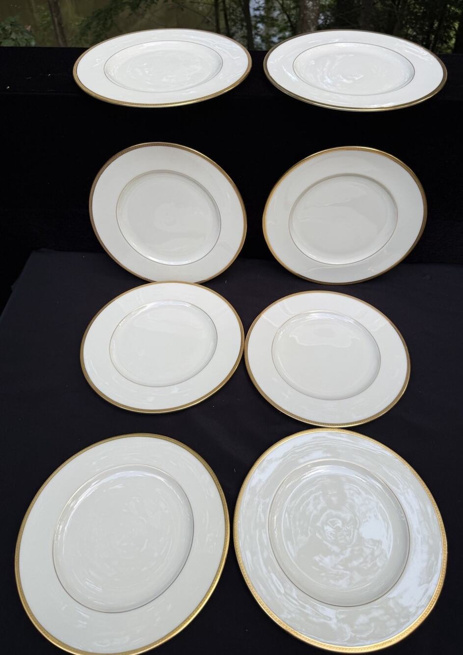 Vintage Lenox 9” Plates S62 Ivory Gold Trim EUC Lot Of 8 Rare!